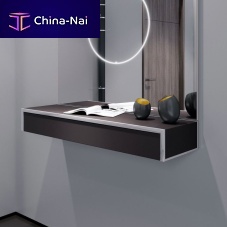 Contemporary sideboard table Smart wood veneerleatherrectangular