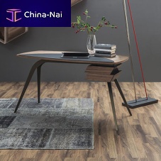 Contemporary secretary desk LOGOSwoodenmetalleather