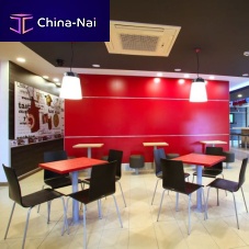 Contemporary bistro table metalwoodensquare