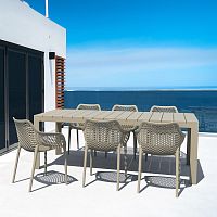 Contemporary table ATLANTIC 210/280polypropylenealuminum baserectangular