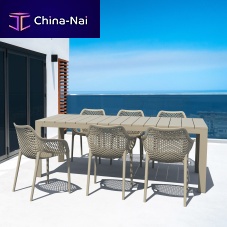 Contemporary table ATLANTIC 210/280polypropylenealuminum baserectangular