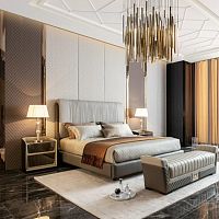 Double bed Grand Turismo 893 contemporaryupholsteredwith headboard