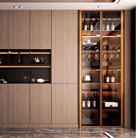 Wall-mounted shelf contemporaryaluminumglass