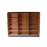 Art Deco shelf SA056beechMacassar ebonystainless steel