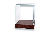 Contemporary side table GLASS BOX woodenrectangularin reclaimed material