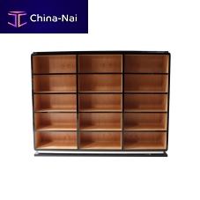 Art Deco shelf SA056beechMacassar ebonystainless steel