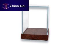 Contemporary side table GLASS BOX woodenrectangularin reclaimed material