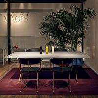 Contemporary table Officinaconcretewrought iron baserectangular