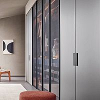 Contemporary wardrobe SENZAFINE melaminewith swing doorswith drawer