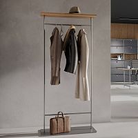 Contemporary clothes rack GST2-Eichebrushed stainless steeloakcommercial