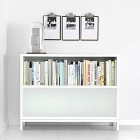 Low bookcase SAPPOROcontemporarywood veneersteel