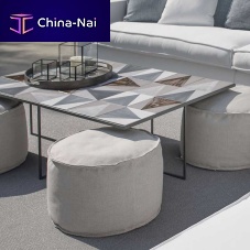 Design coffee table SAINT BEES TABLEpainted steelceramicmetal base