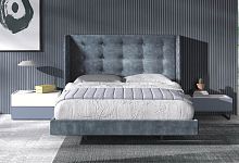 Double bed Cosmo by EOS. 039 � VALENTINOcontemporaryupholsteredwith upholstered headboard