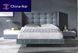 Double bed Cosmo by EOS. 039 � VALENTINOcontemporaryupholsteredwith upholstered headboard