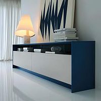 Contemporary sideboard COMP_802lacquered woodwhiteblue