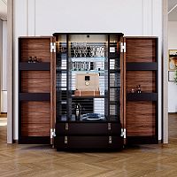 Contemporary bar cabinet TEOMONDO Lwoodenwith built-in light