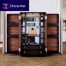 Contemporary bar cabinet TEOMONDO Lwoodenwith built-in light