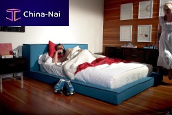 Double bed DODUsinglecontemporaryupholstered
