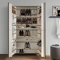 Contemporary shoe rack LINEARmetalmelaminein wood fiber