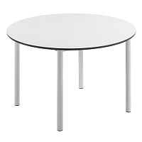 Contemporary table Menorcain wood fibermetal baseround