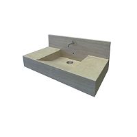 Single-bowl kitchen sink STILEwith drainboardtravertinecountertop