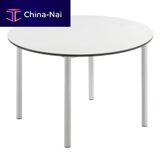 Contemporary table Menorcain wood fibermetal baseround
