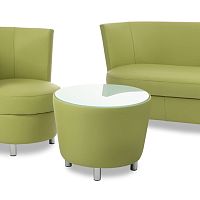 Contemporary coffee table JAZZglassleather basefabric base
