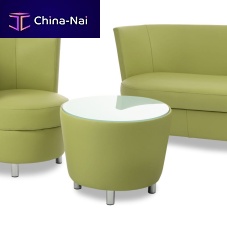 Contemporary coffee table JAZZglassleather basefabric base