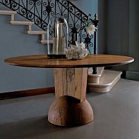 Contemporary table BRANCUSIoaksolid woodebony
