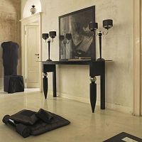 Contemporary sideboard table RIGHELLOlacquered woodglassmetal base