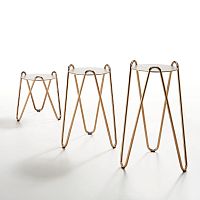 Contemporary side table Apelle Chicceramicleatherlacquered metal base