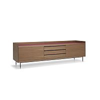 Contemporary sideboard Priv Bwalnutlacquered steelglass
