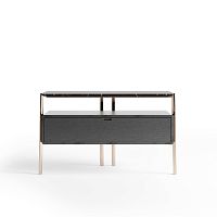 Contemporary chest of drawers EROSoakmatte lacquered woodmetal