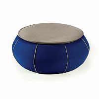 Contemporary coffee table ELIleatherfabricround