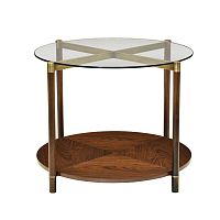 Contemporary side table RAJwoodenglassround