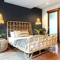 Double bed UBUD BOHO contemporarywoodenrattan