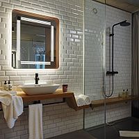 Wall-mounted bathroom mirror 65.737.81contemporarysquarestainless steel