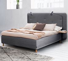 Double bed FIRST NORDIC LINEcontemporaryupholsteredwith headboard