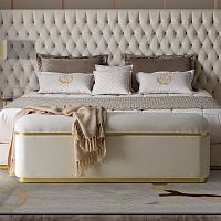Fabric bed bench LUDOVICAtraditionalsteelfor hotel rooms