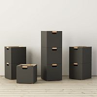 Wooden storage box SABINEleathercardboard