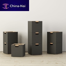 Wooden storage box SABINEleathercardboard