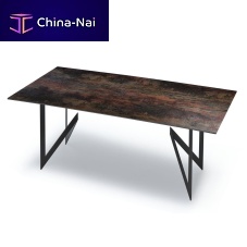Minimalist design table SLIMceramicmetal basewooden base