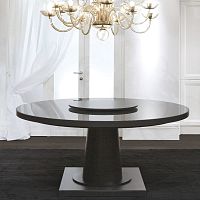 Contemporary table SEGUSOwoodenglasswooden base