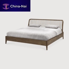 Double bed Spindlecontemporaryupholsteredwith headboard