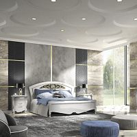 Double bed Smeraldotraditionalwith headboardlacquered wood