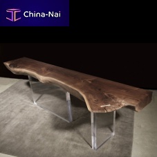 Contemporary sideboard table PLEXIPlexiglas®walnutcustom