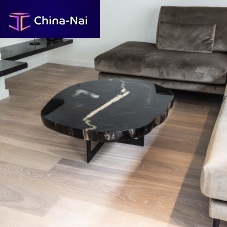 Contemporary coffee table petrified woodmetal basehome