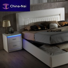 Contemporary bedside table Gemmalacquered woodrectangularwith drawer