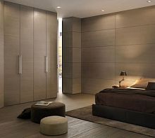 Contemporary wardrobe BISYSTEMwoodenwith swing doors