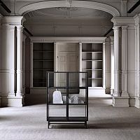 Contemporary display case FINNglasspowder-coated steelcommercial